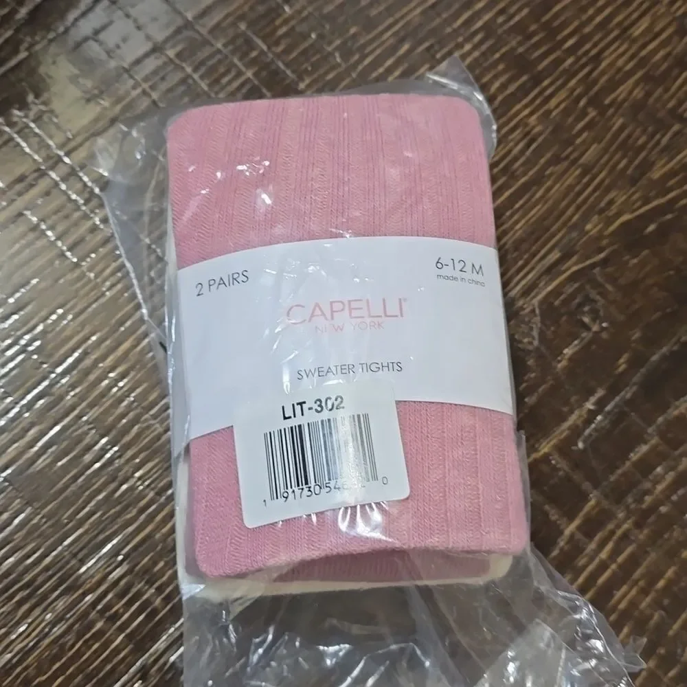 Capelli New York Sweater Tights 2-Pairs 6-12 Months